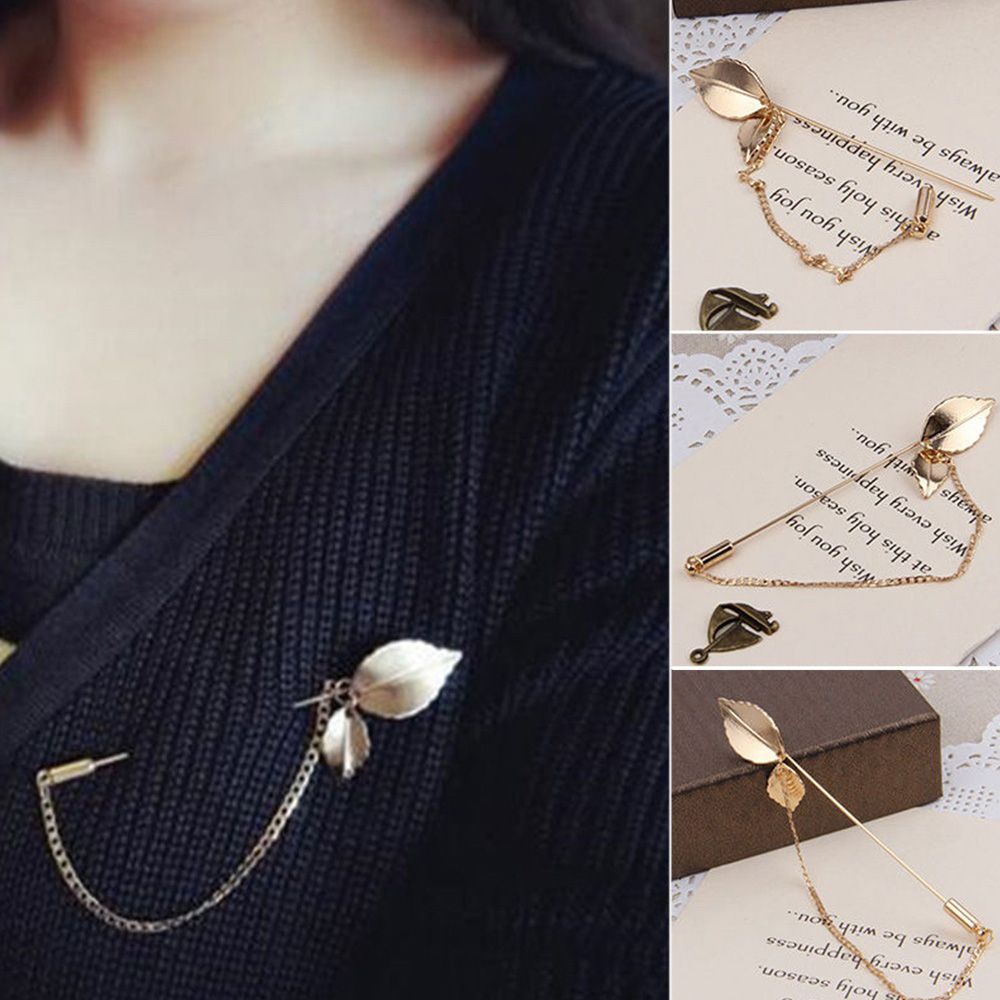 Ghim Cài Áo Hình Chiếc Lá Phong Cách Retro Thời Trang Cho Nữ