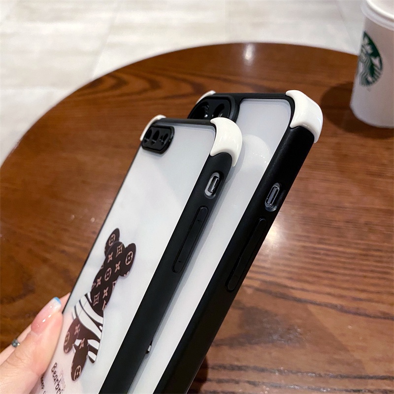 Ốp Điện Thoại Cứng Trong Suốt Có Túi Khí Chống Sốc Hình Gấu Hoạt Hình Cho iPhone 11 12 13 Pro Max X XR Xs Max 7 8+ se 2020 se 2022