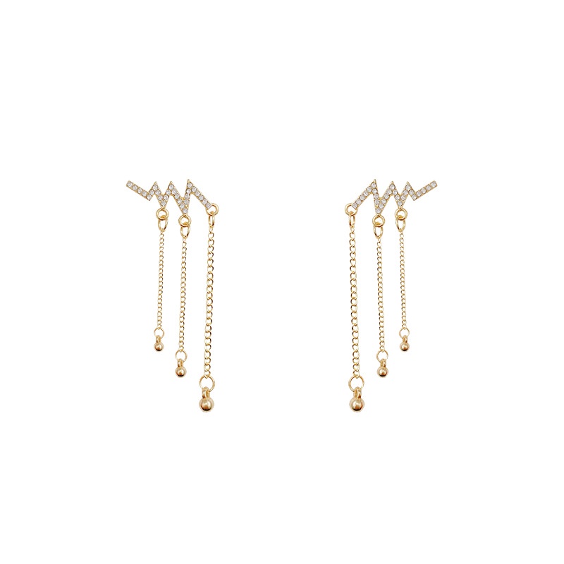 Bông Tai Đính Kim Cương Giả Phối Tua Rua Thời Trang 2022