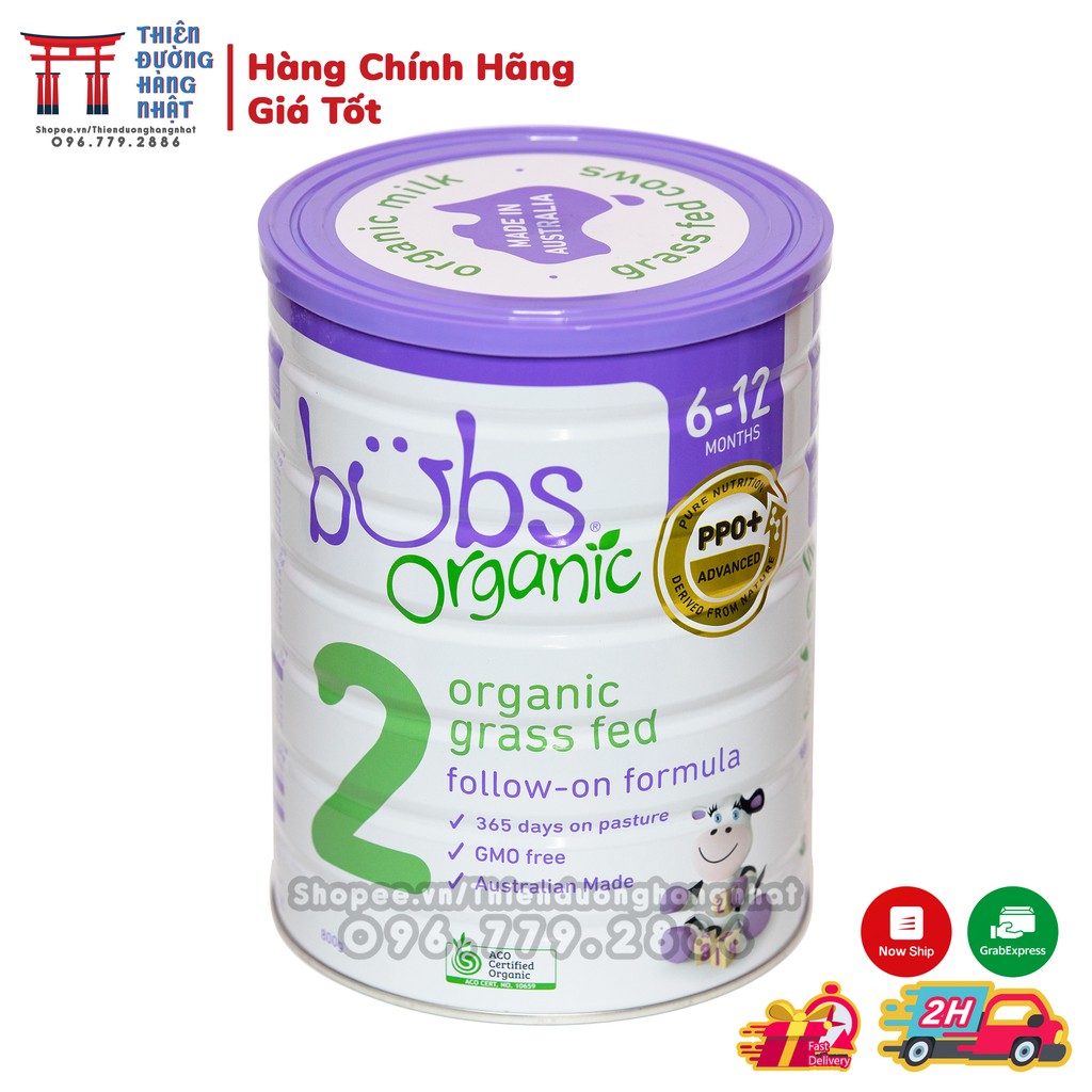 Sữa bò Bubs Organic Úc, sữa dê công thức Bubs cho bé số 1, 2, 3 800g