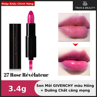 Son Môi Givenchy Limited Rouge Interdit 27 Rose Révélateur (Màu Hồng) - Nhập Khẩu Chính Hãng
