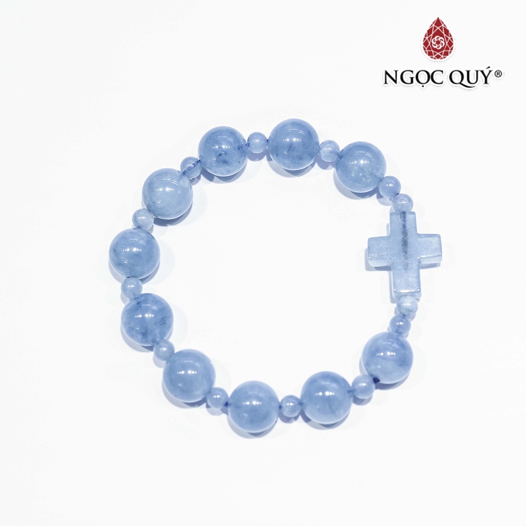 Vòng mân côi AQM phối charm bạc - Ngọc Quý