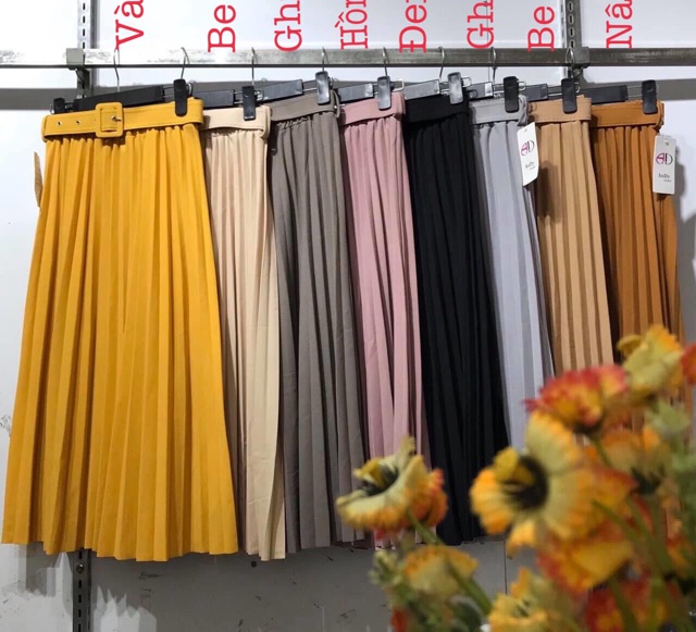 Chân váy xếp li kèm đai quảng châu xịn | BigBuy360 - bigbuy360.vn