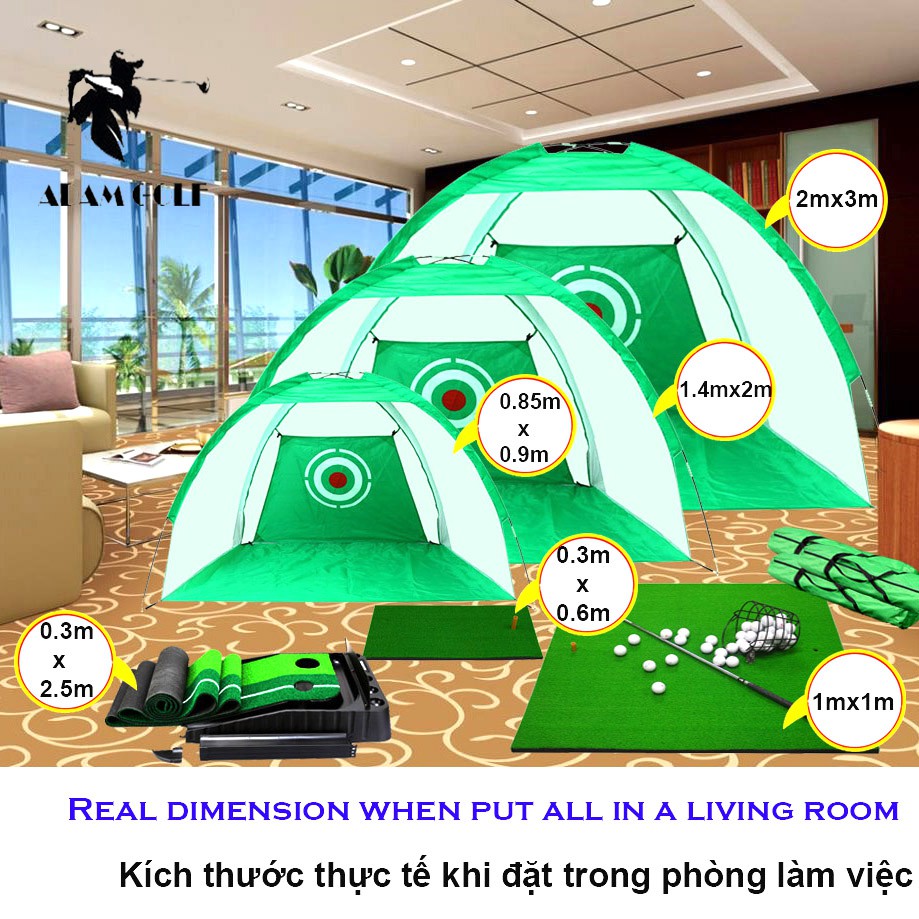 LOẠI 1 - BẢO HÀNH 2 NĂM - Thảm tập SWING tại nhà, tặng kèm đầu TEE cho người chơi Golf