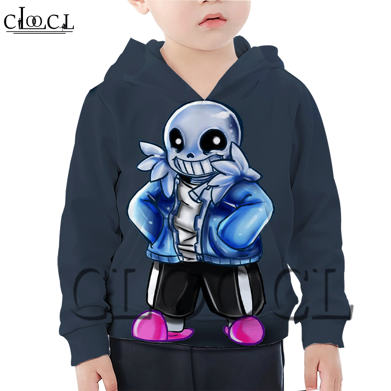 Áo Hoodie Dáng Rộng In Họa Tiết Game Undertale Sans 3d Cho Bé