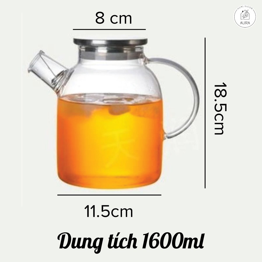 Bình thuỷ tinh nắp inox và nắp gỗ, chịu nhiệt đa năng borosilicate, bảo vệ môi trường