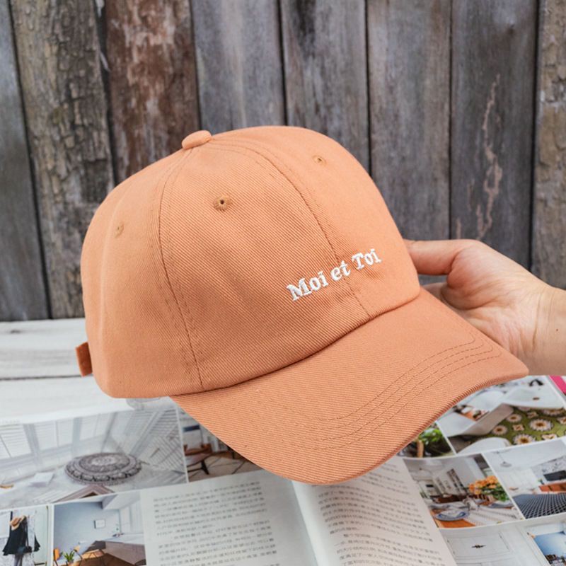 Mũ Lưỡi Trai Thêu Chữ Màu Hồng Phong Cách Hàn Quốc Thời Trang Cho Nữ