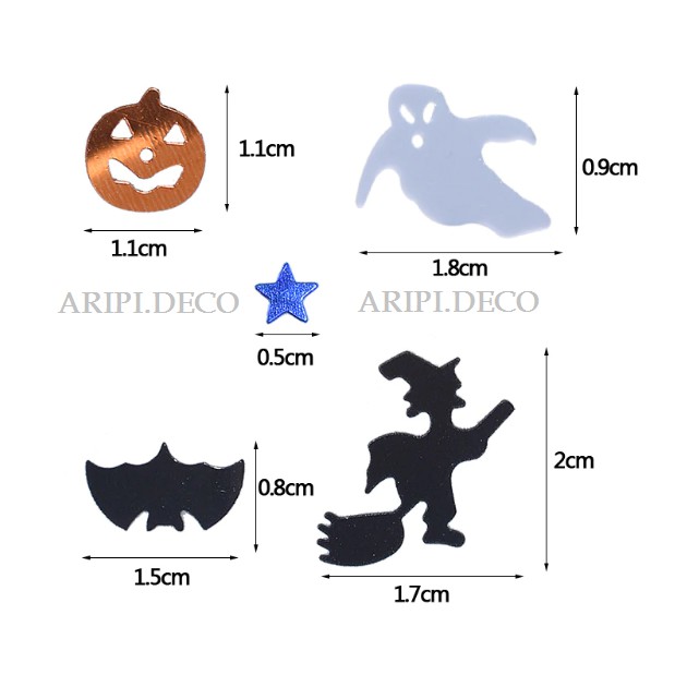 Kim sa, kim tuyến hình Halloween nhiều mẫu G23/ Nguyên liệu làm resin