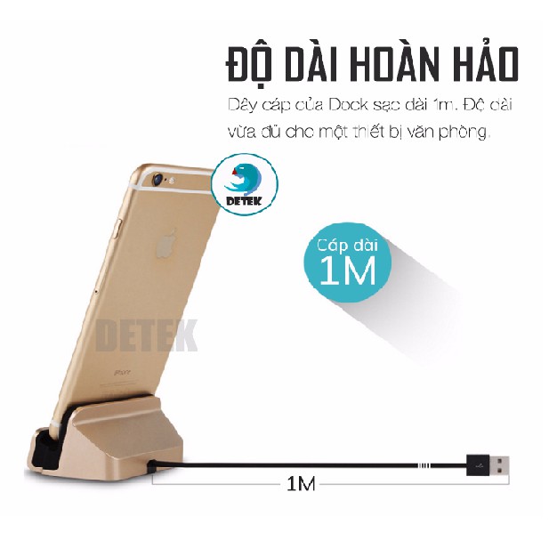 Dock sạc cổng Lightning dành cho iPhone Detek D2