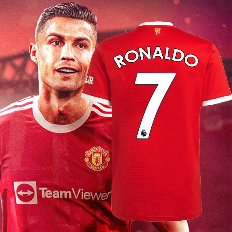 Áo thun jersey chơi bóng đá mềm thiết kế kiểu cầu thủ Cristiano Ronaldo CR7 của đội MU FC cho unisex