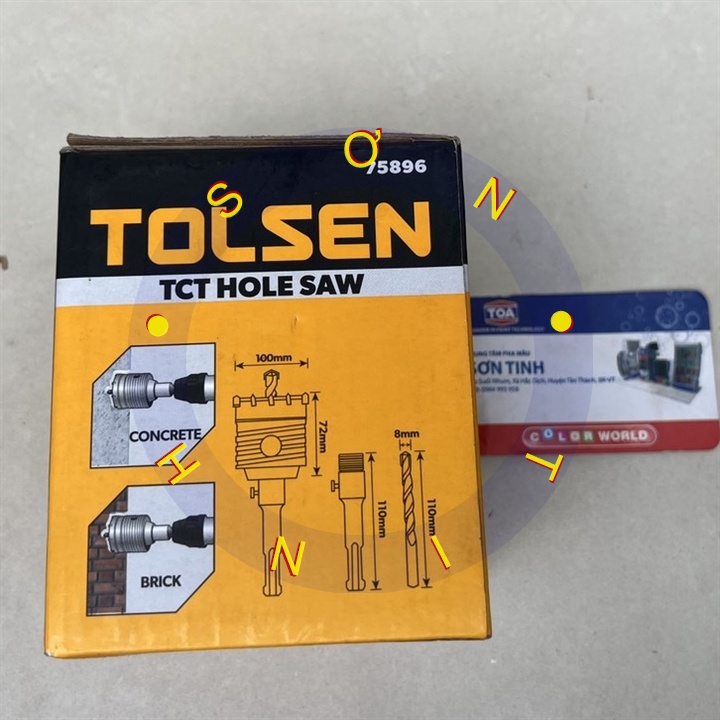 Mũi khoan lỗ khoét lỗ tường bê tông 100mm TOLSEN 75896