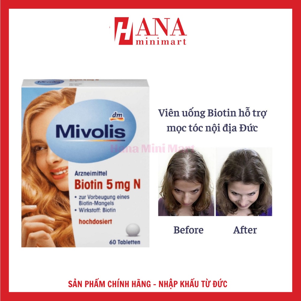 Viên Mọc Tóc Biotin 5mg Das Gesunde Plus 60 viên - Nội Địa Đức