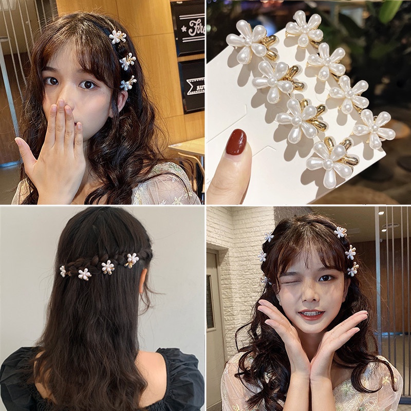 Kẹp tóc We Flower hình hoa đính ngọc trai giả phong cách thời trang cho nữ