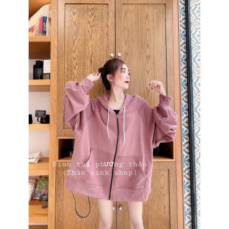 🎀🎀 Zip hoodie hồng nâu đất ( ảnh thật cuối)