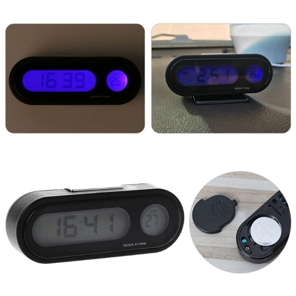 Đồng Hồ Điện Tử Mini REBUY1 Màn Hình LCD Nền Tiện Dụng Trang Trí Nội Thất Xe Hơi
