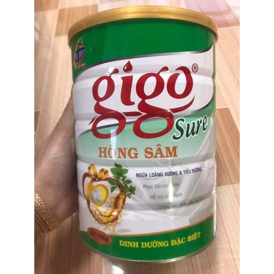 SỮA GIGO SURE Hồng sâm 900Gr: sữa bột giúp phòng ngừa loãng xương, xơ vữa động mạch và tiểu đường