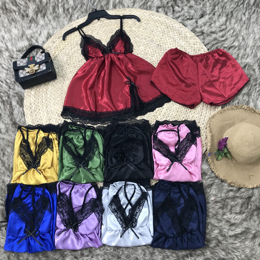 đồ ngủ sexy - FREESHIP- đồ ngủ sexy phi lụa <60kg