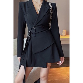 Đầm cổ vest Si tuyển Hàn