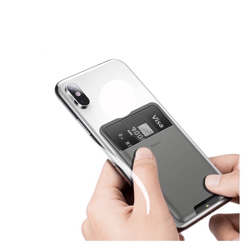 Miếng dán lưng silicon SIÊU MỎNG đựng thẻ chính hãng BASEUS