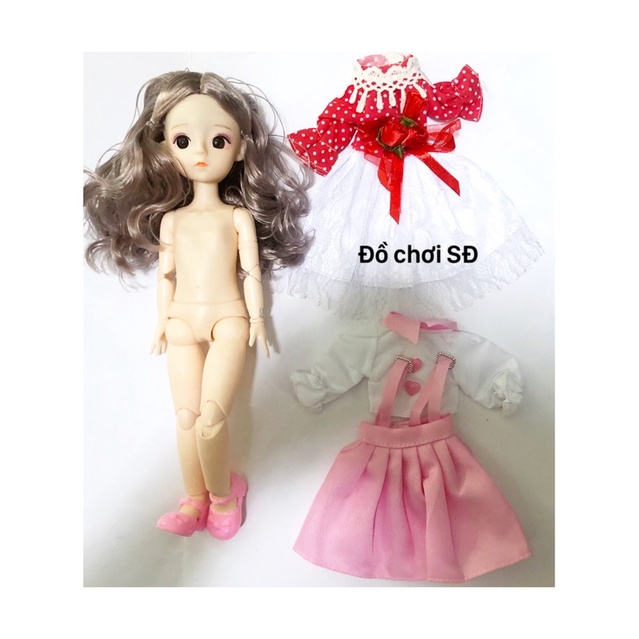 búp bê 30 cm BJD - combo 1 búp bê và 2 áo ngẫu nhiên