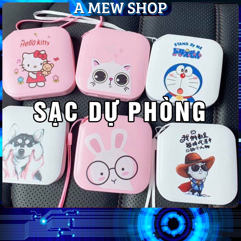 Sạc Dự Phòng Siêu Cute - Doremon - Hello Kitty (Có Kèm Dây Đeo)