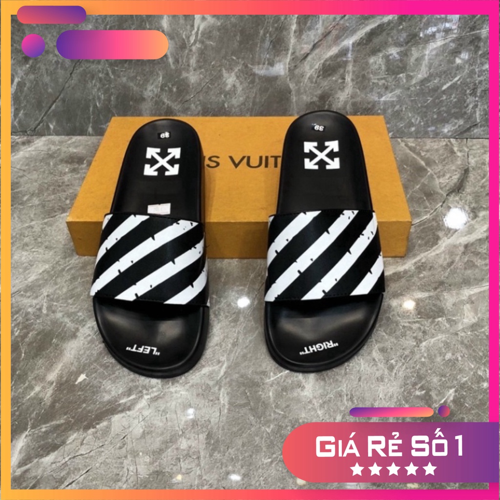 Dép lê off white quai da siêu nét quai da đỉnh cao TrungPii Siêu rẻ shopee