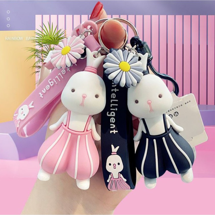 Móc khóa thỏ dễ thương, móc khóa nhựa đúc thỏ cute - vuabinhnuoc