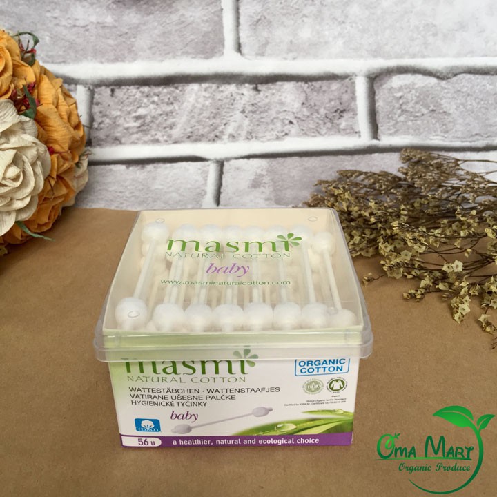 Bông tăm đầu to hữu cơ cho bé Masmi (56c)