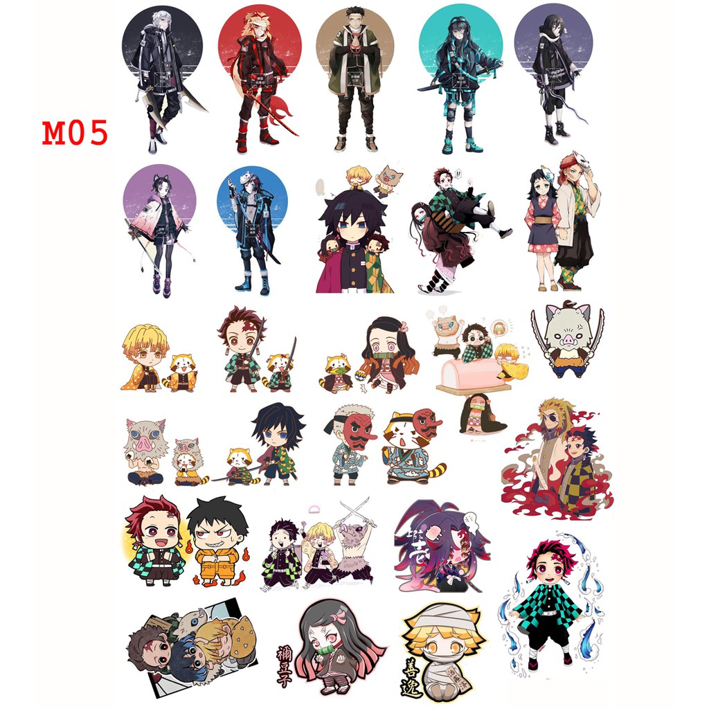 Sticker hình dán Sticker anime Manga Kimetsu No Yaiba Thanh gươm diệt quỷ