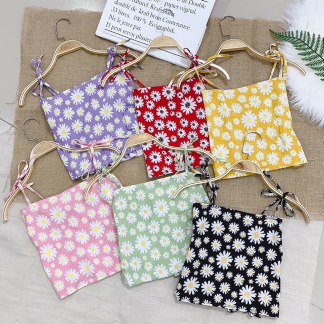 Áo 2 dây phối viền cổ_áo dây body nhún | BigBuy360 - bigbuy360.vn