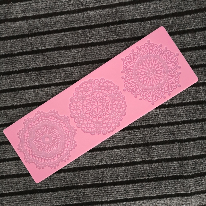 Khuôn Ren Tròn 3 Kiểu Làm Bánh Bằng Silicone DIY DBS308