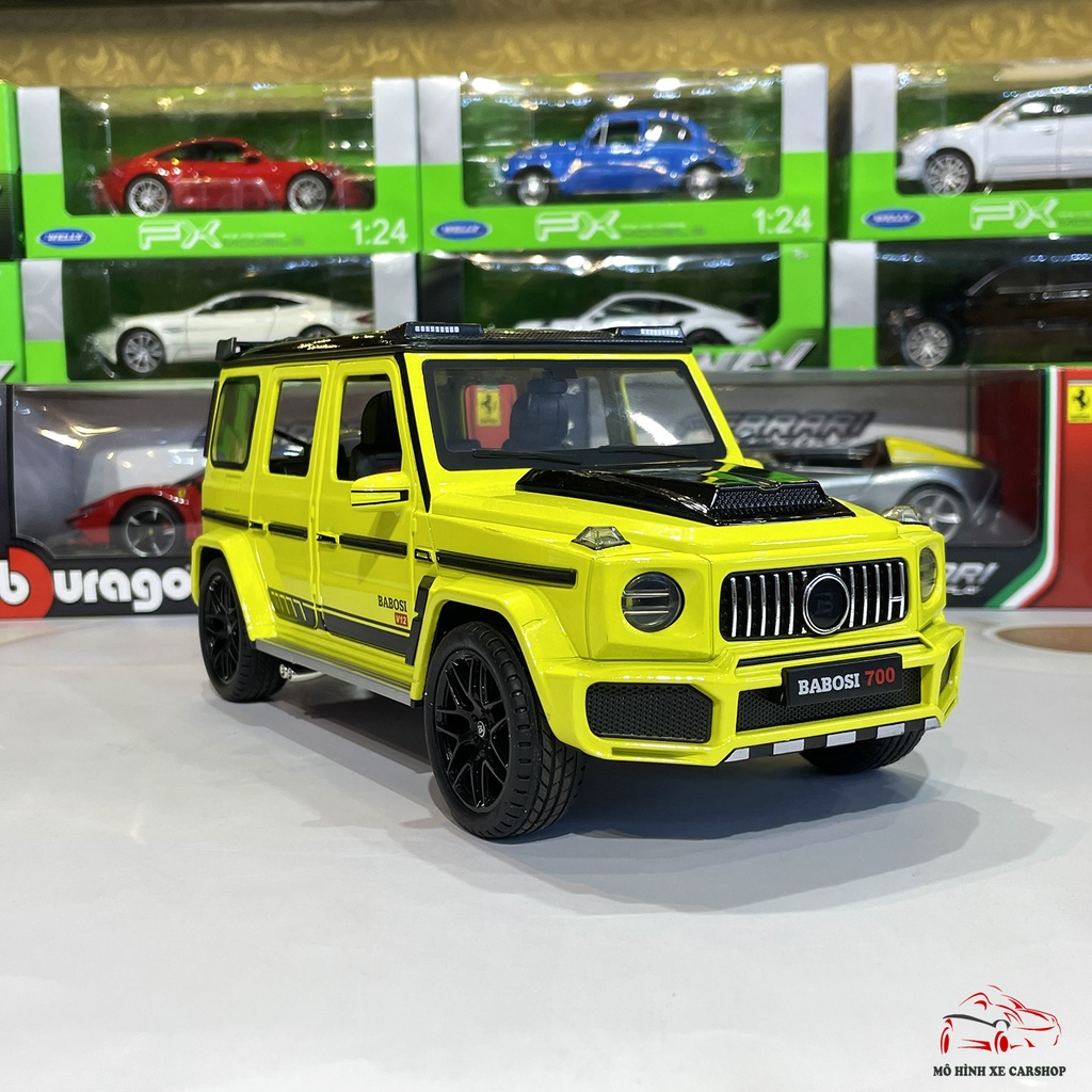 Mô hình xe hợp kim Mercedes-Benz G700 Babosi tỉ lệ 1:18 dài 30cm hãng Weituo Carshop màu vàng