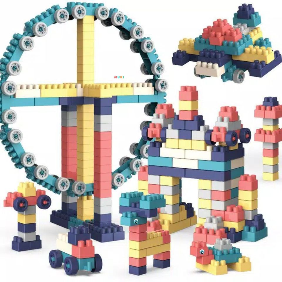 Bộ lego xếp hình 108 chi tiết đồ chơi cho bé lắp ráp phát triển tư duy sáng tạo trí tưởng tượng