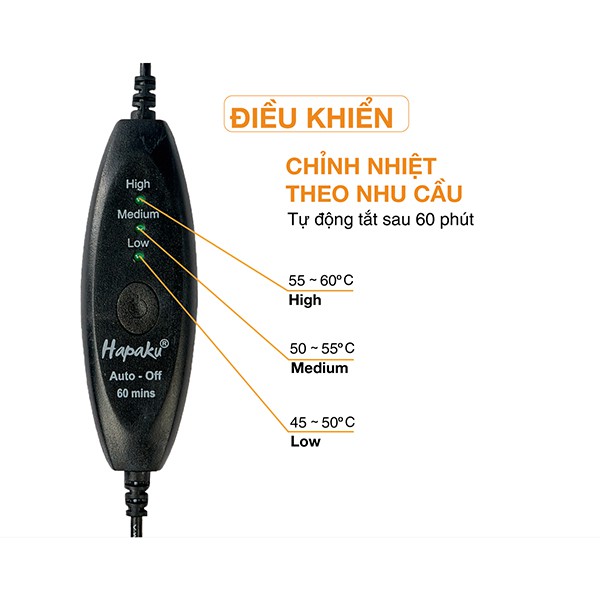 [Mã LT150 giảm 150k đơn 699k] Giày chườm nóng Hapaku giảm đau bàn chân, giảm tê lạnh, giúp ngủ ngon - Làm nóng bằng điện