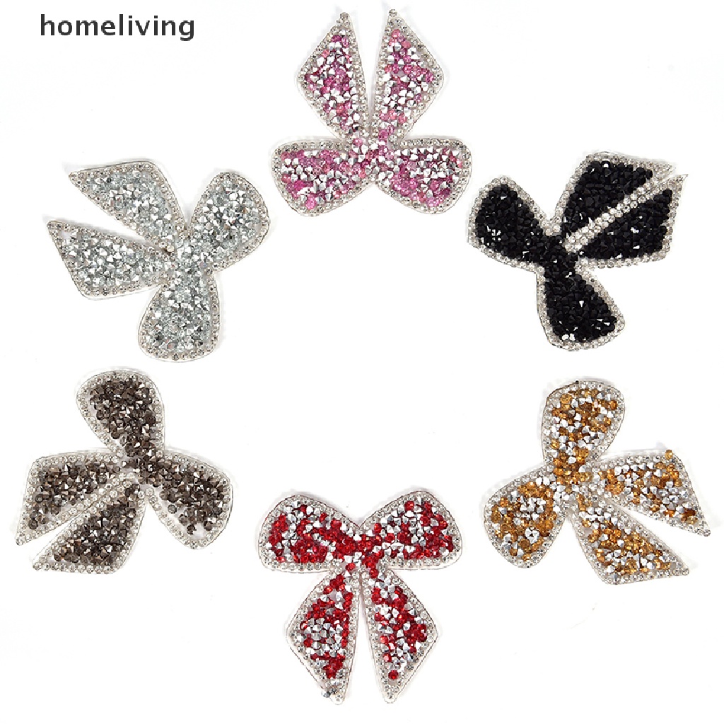 Miếng Vá Ủi Quần Áo Jean Hình Nơ Đính Đá Pha Lê