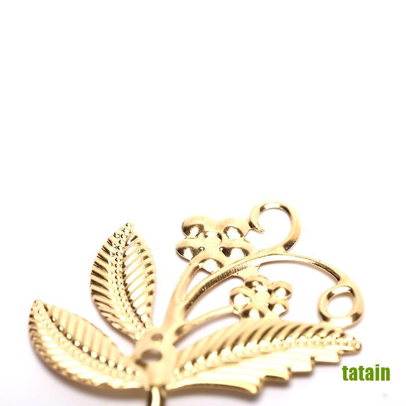 Bộ 50 Lá Kim Loại Phong Cách Vintage Dùng Làm Trang Sức Diy