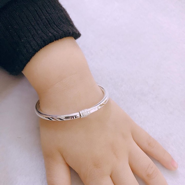 VÒNG DẺO PHAY SÁNG ĐẸP CHUẨN BẠC TA CHO BÉ-THJ SILVER