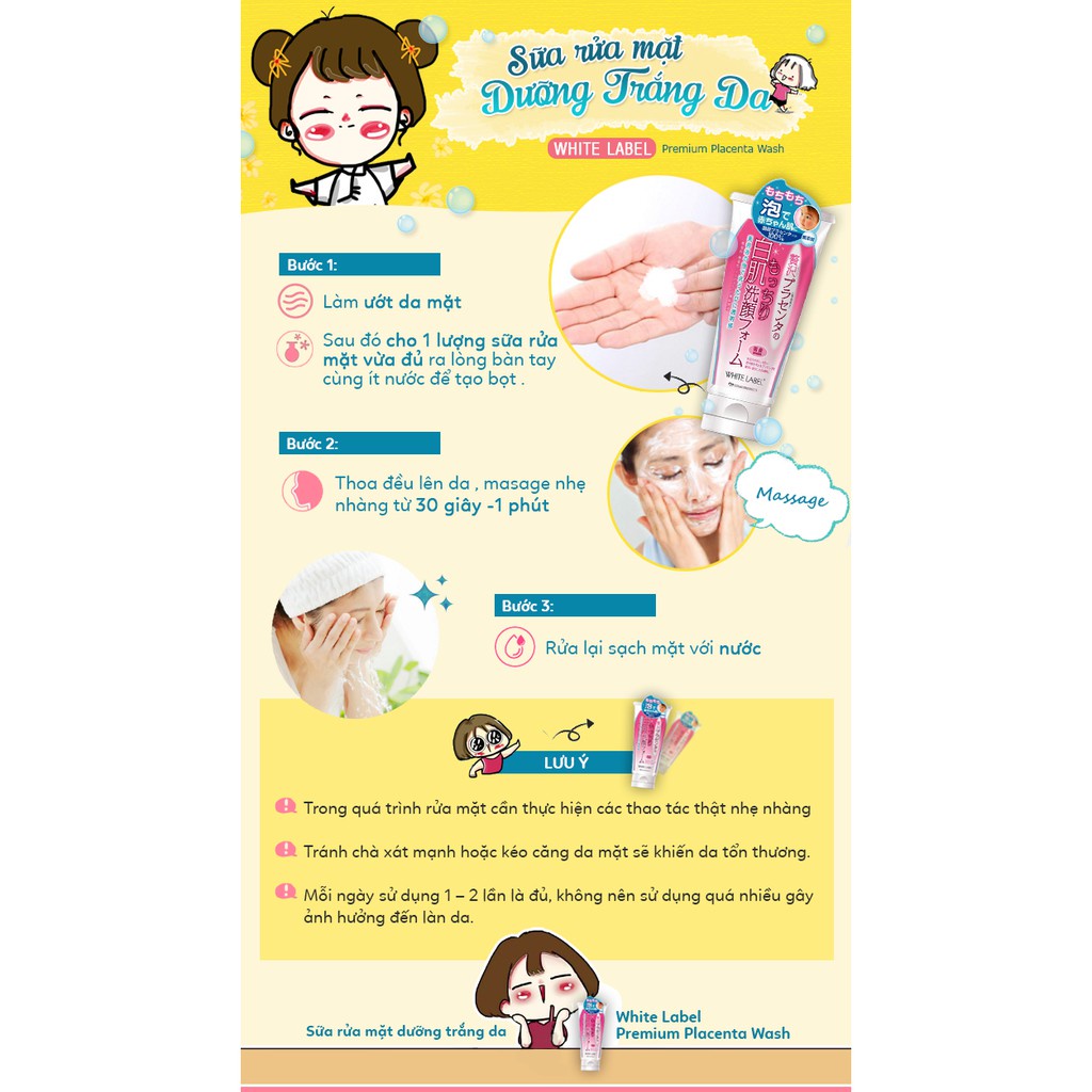 SỮA RỬA MẶT TRẮNG DA TINH CHẤT NHAU THAI PLACENTA WHITE LABEL PREMIUM PLACENTA WASH | BigBuy360 - bigbuy360.vn