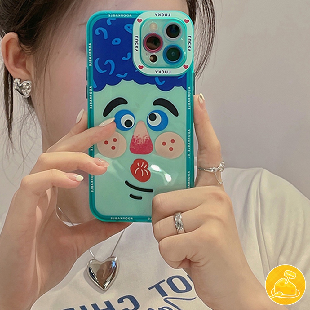 Fluorescent Angel Eyes Colored Button Text Couple Emoji Phone Case for IPhone 12 11 Pro Max X Xs Max XR 8 7 Plus SE All-inclusive Frosted Soft TPU Back Cover