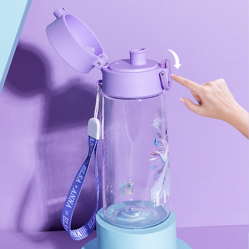 Bình nước chống tràn dung tích 470ml họa tiết hoạt hình dễ thương dành cho bé BÌNH NƯỚC DISNEY Elsa Frozen