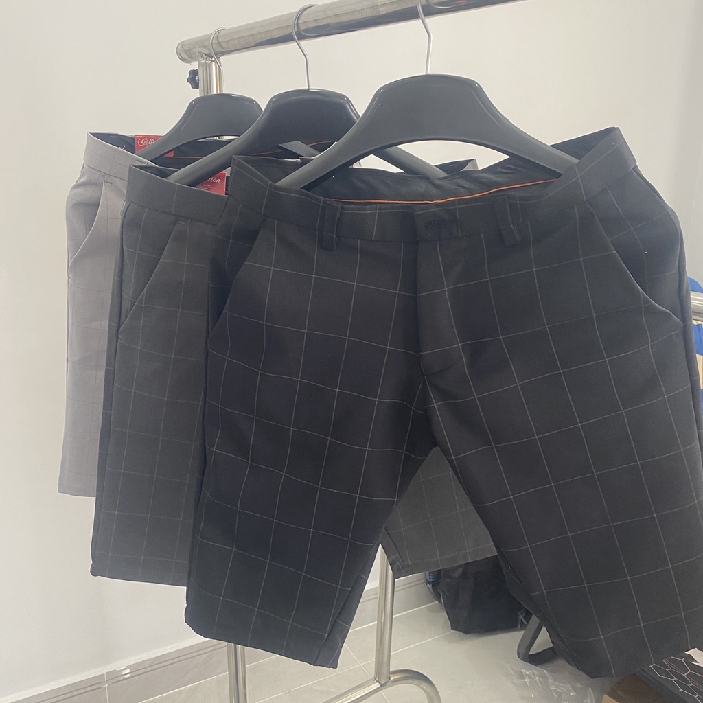 Quần short nam tây caro co giãn 2 chiều cao cấp , quần sọt nam vải cotton trẻ trung thoáng mát_ATH
