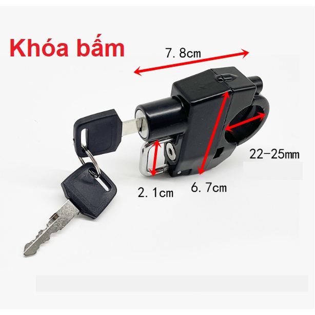 Khóa chống trộm mũ nón bảo hiểm gắn ghi đông ( khóa nhôm giá 1 cái )
