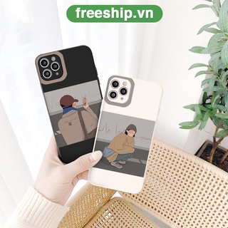 Ốp điện thoại viền vuông chống sốc ngộ nghĩnh hài hước hoạt hình cặp đôi dễ thương đẹp ốp iPhone13/12/11/Pro/Promax/X/XR