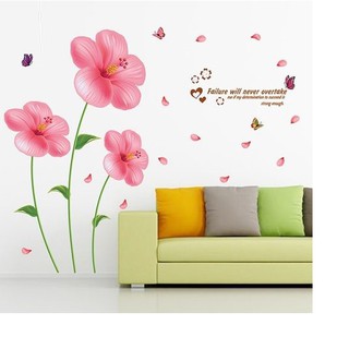 Decal dán tường hoa cánh bướm hồng H38