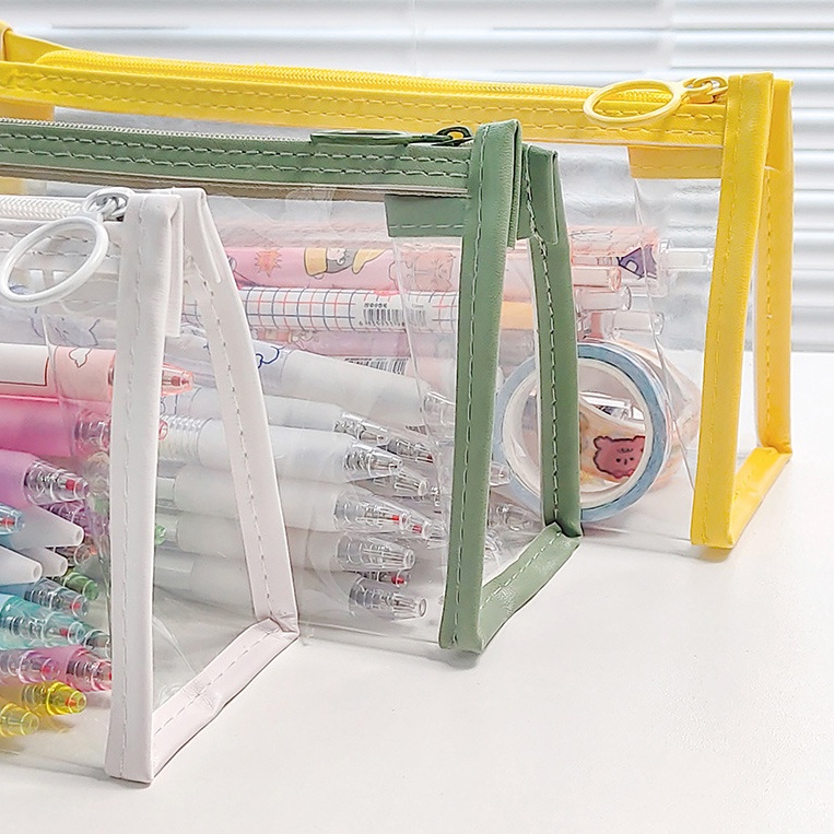 Hộp Đựng Bút Trong Suốt Sức Chứa Lớn Phong Cách Hàn Quốc