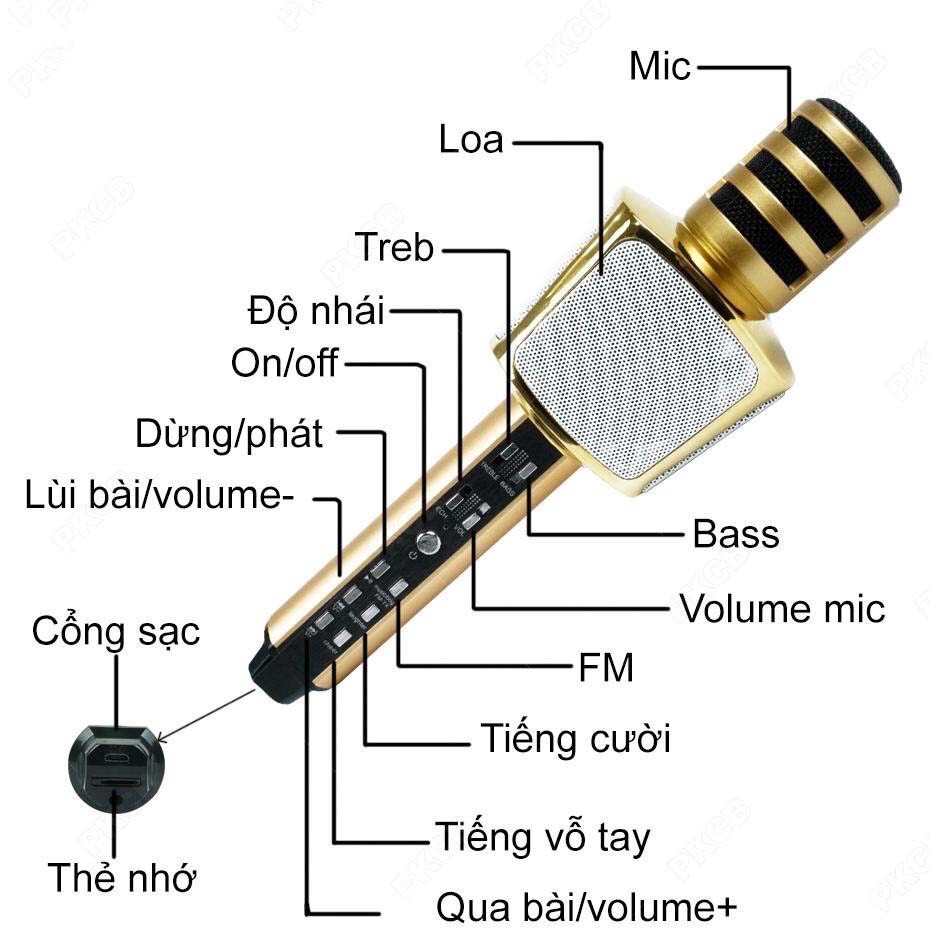 ⚡Hàng Loại 1⚡ MICRO Không Dây Cầm Tay SD17 - Mic hát karaoke bluetooth âm thanh chuẩn [ BH 12 tháng 1 đổi 1 ]