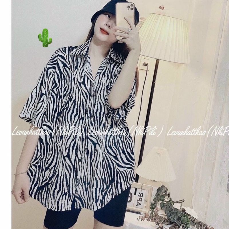 Sơ mi beo tay ngắn và ngựa vằn phôm UNISEX