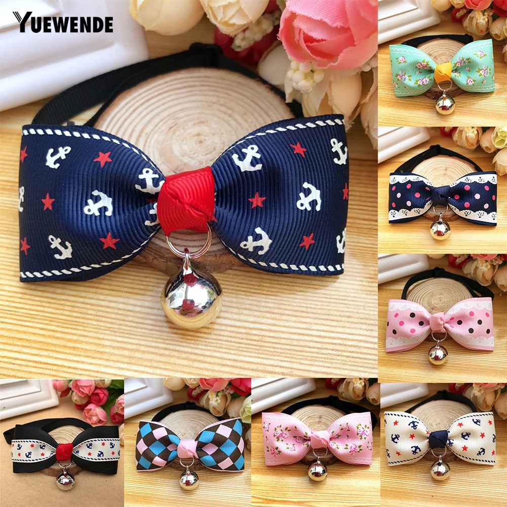 Vòng cổ đính nơ và chuông đáng yêu cho thú cưng