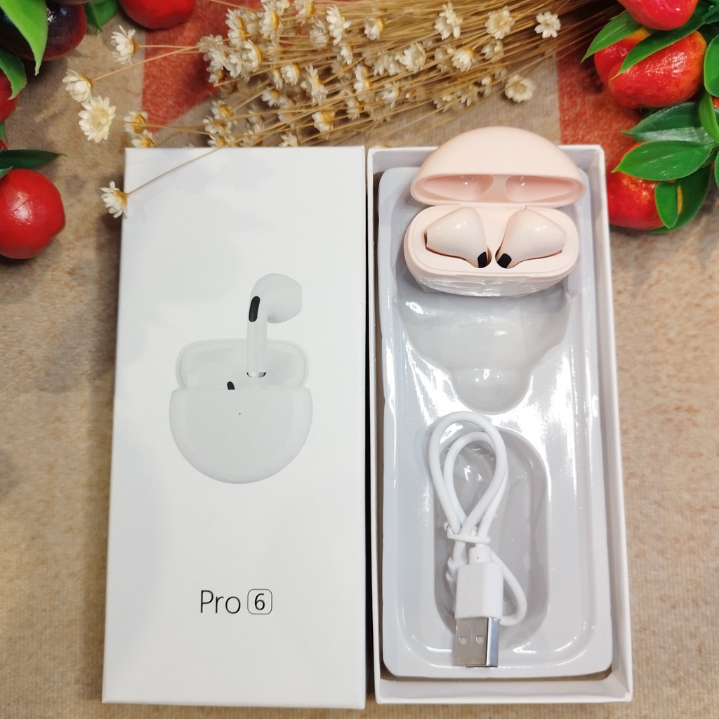 Tai Nghe Blutooth Pro 6 TWS - Cảm Biến,Định Vị, Đổi Tên - Nhiều Màu - Bảo Hành 12 Tháng - Đổi Trả Trong 7 Ngày