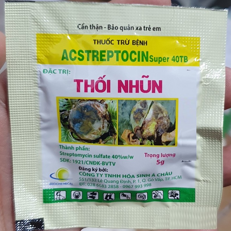 Thuốc Trừ Bệnh Thối Nhũn Vàng Lá - Thuốc Thối Nhũn ACSTREPTOCIN Super 40TB (Viên 5g)